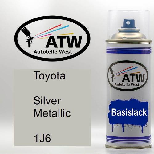 Toyota, Silver Metallic, 1J6: 400ml Sprühdose, von ATW Autoteile West.